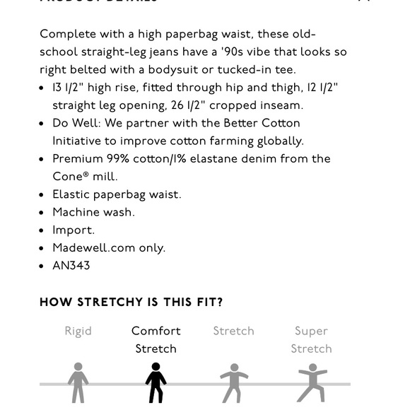 Madewell Paperbag Classic Straight Jean-Broomfield - Picture 6 of 9